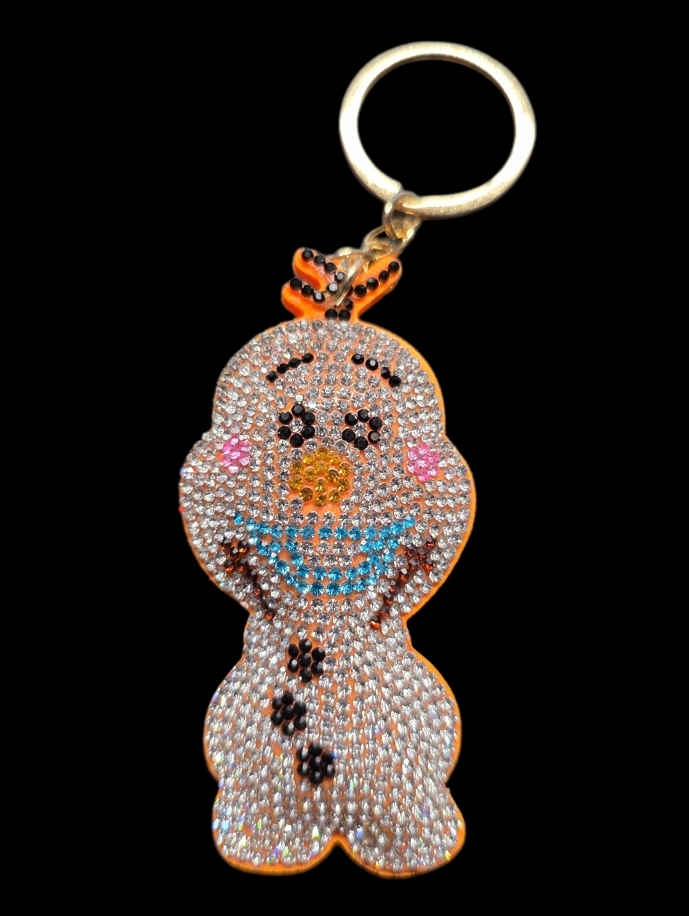 Rhinestone Olaf Snowman Bag Charm Keychain